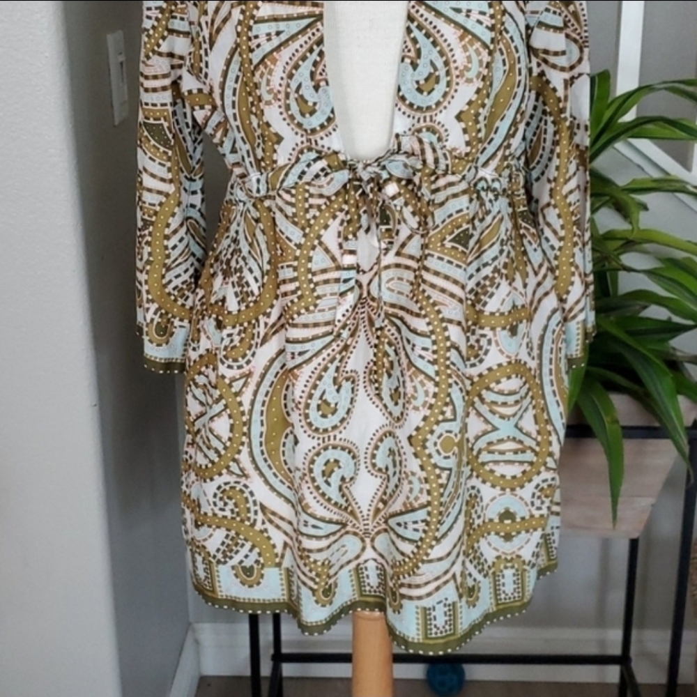 J.Crew Trastevere Collection Paisley Tunic Swim Cover-Up | Boho Resort - Picture 6 of 9